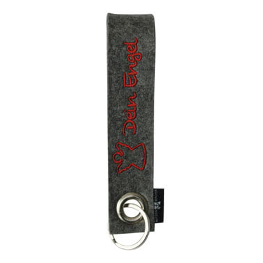 Schlüsselanhänger Filz Engel grau 