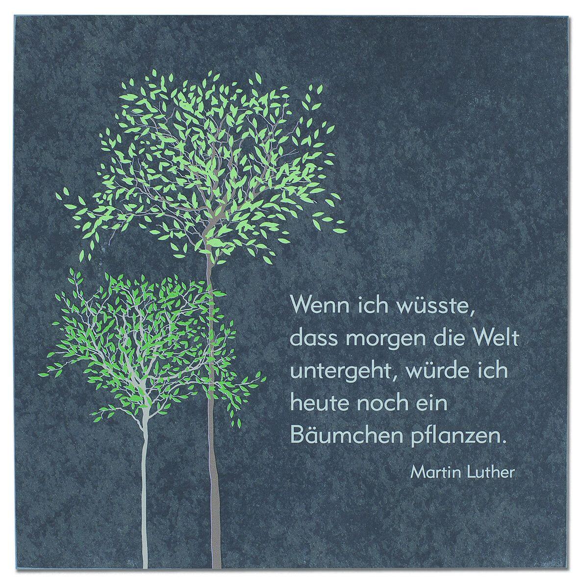 Schiefertafel Relief Baum bedruckt 