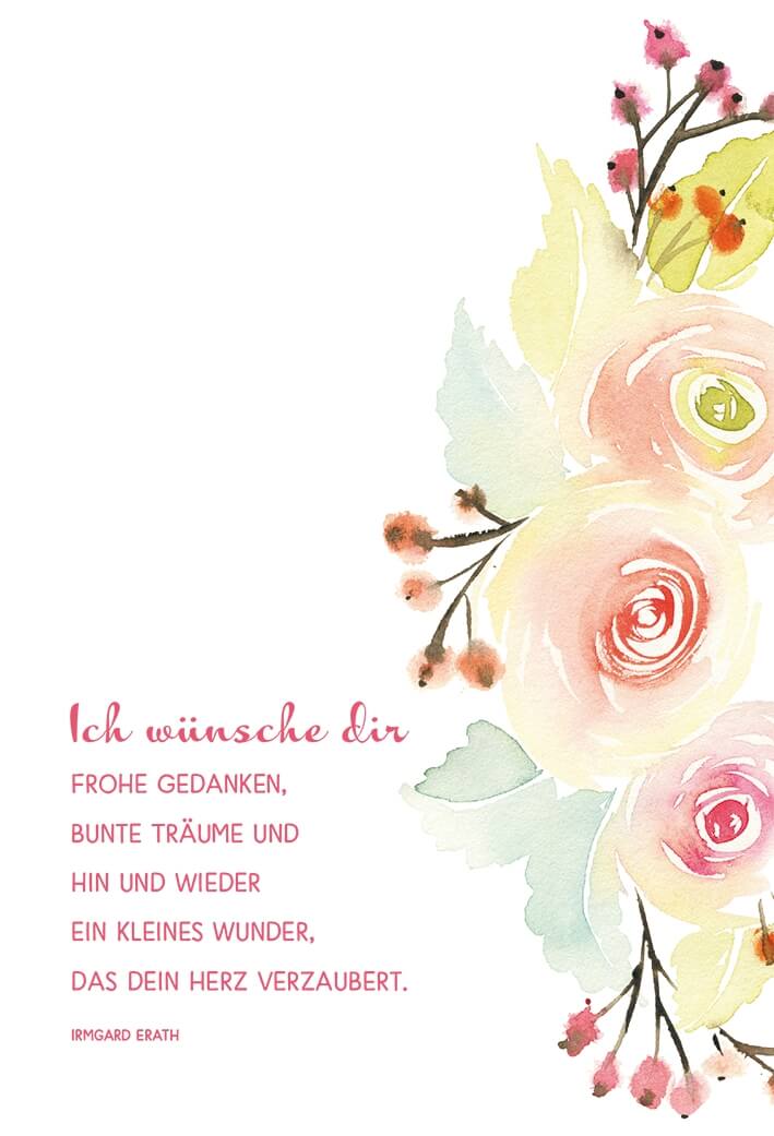 VPE 6 Geburtstag: Ich wünsche dir frohe Gedanken, bunte Träume und hin und wieder...