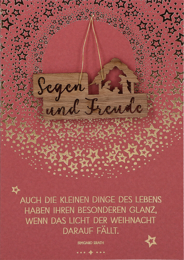 VPE 5 Weihnachten mit Text: Segen und Freude (mit Holzanhänger)