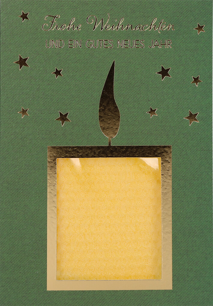 VPE 5 Frohe Weihnachten u. ein gutes neues Jahr (mit Bienenwachskerze z. Selbstbasteln)