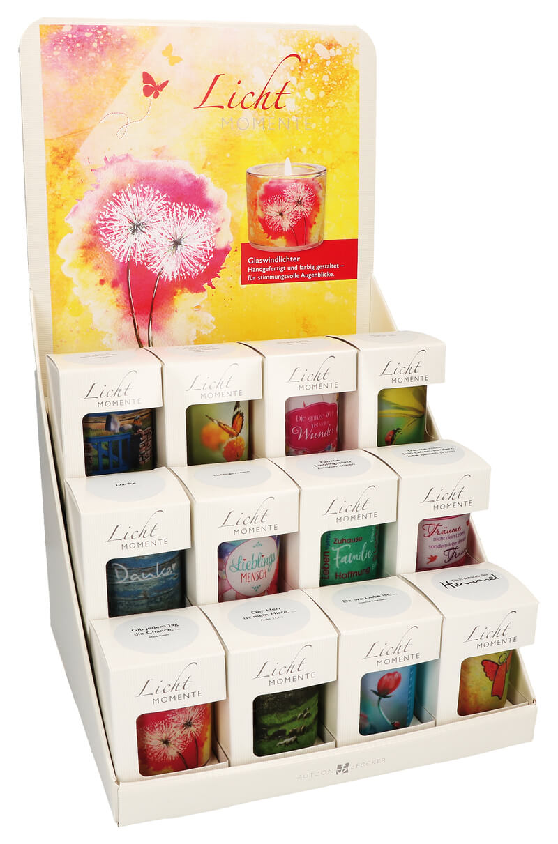 Display GWL Wünsche von Herzen (36 Windlichter)