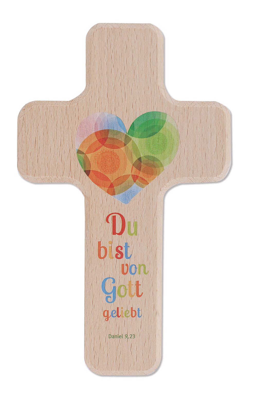 Kinderkreuz-Du bist von Gott geliebt in Geschenkverpackung