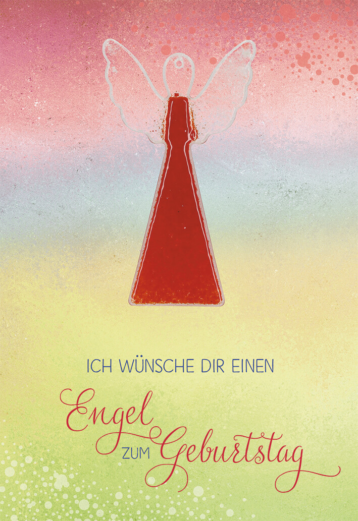 VPE 5 Ich wünsche dir einen Engel z. Geburtstag m. Fusingglas-Engel