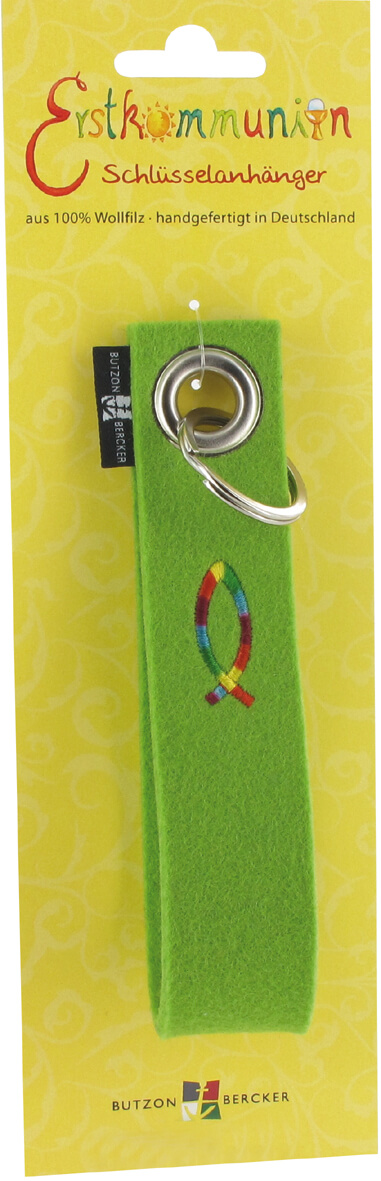 Schlüsselanhänger Filz Grün Regenbogenfisch