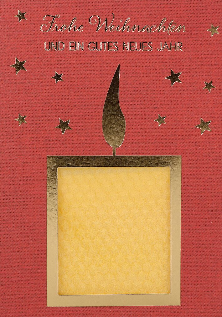 VPE 5 Frohe Weihnachten u. ein gutes neues Jahr (mit Bienenwachskerze z. Selbstbasteln)