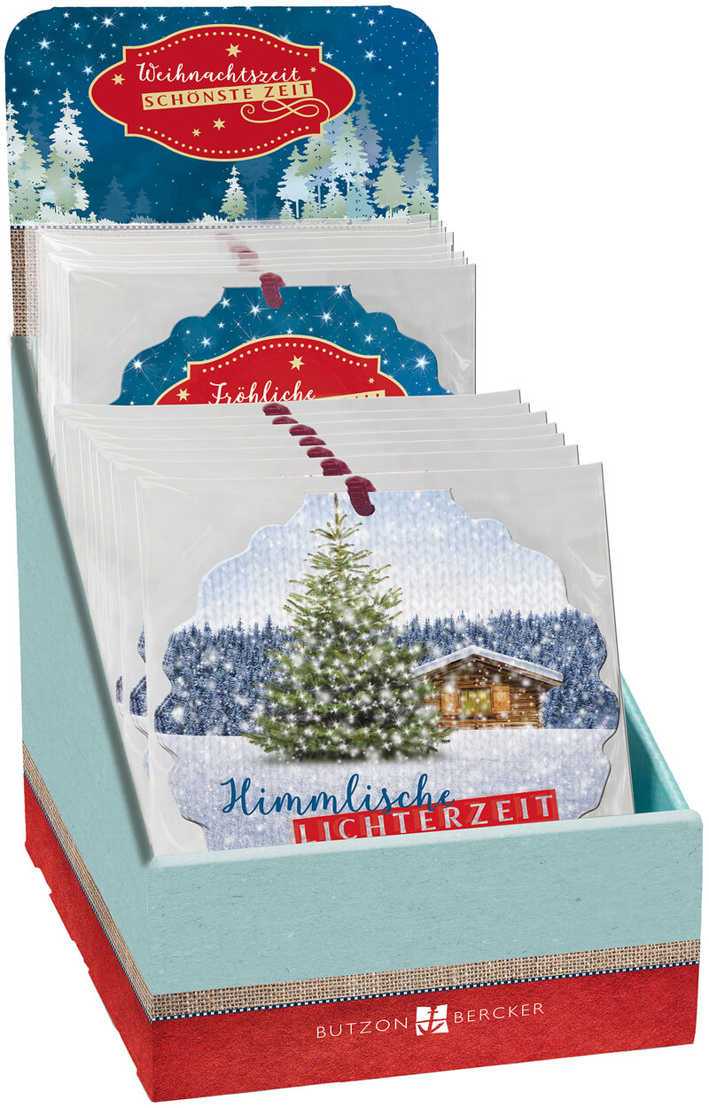 Display Weihnachtszeit - Schönste Zeit 2x7 Geschenkanhänger