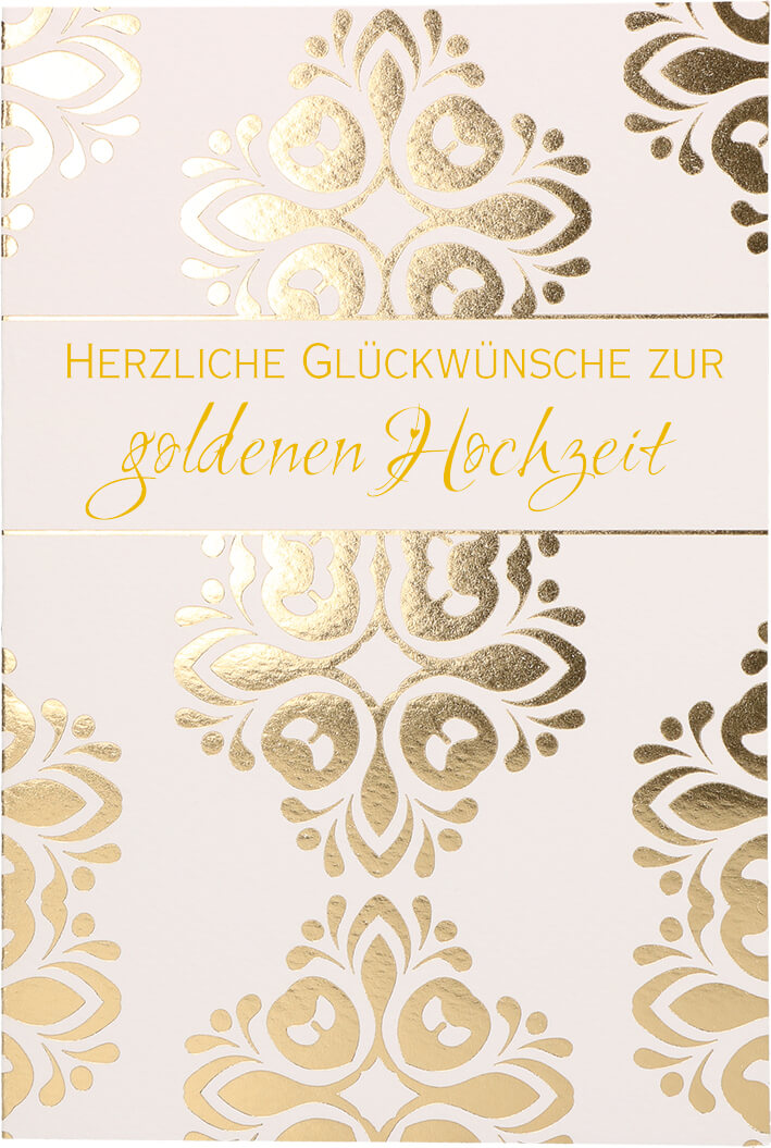 VPE 6 Herzliche Glückwünsche zur goldenen Hochzeit Glanzfolienprägung