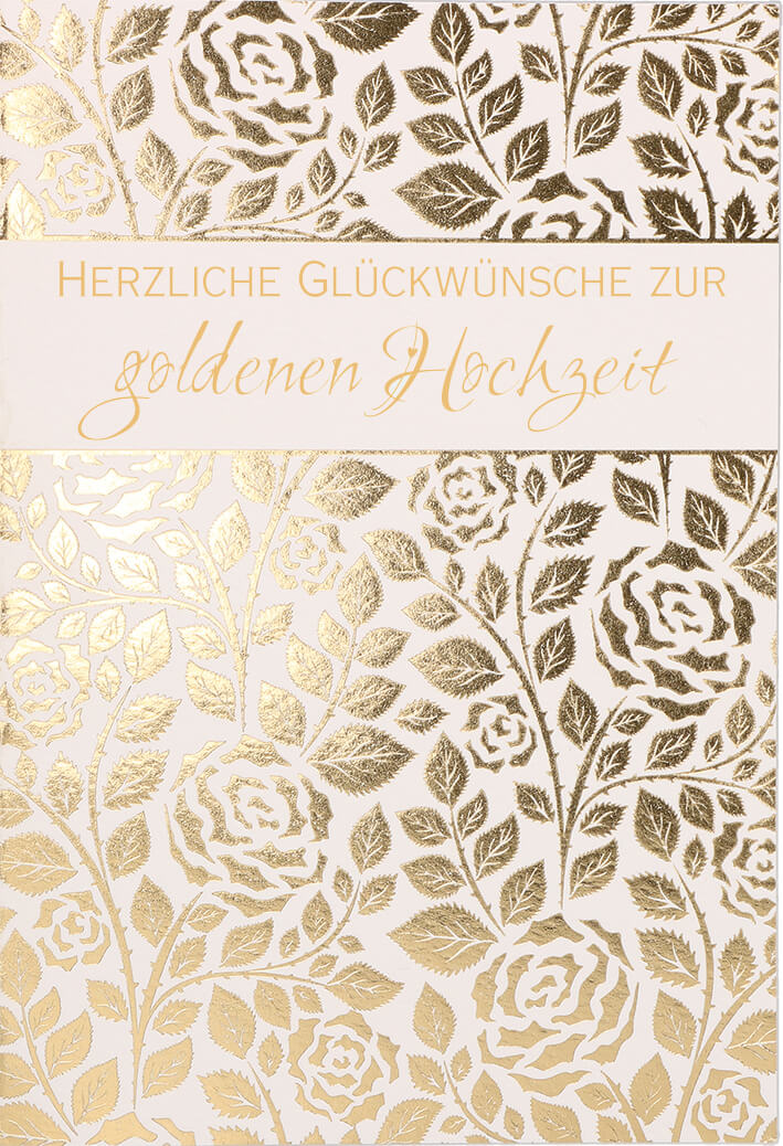 VPE 6 Herzliche Glückwünsche zur goldenen Hochzeit Glanzfolienprägung