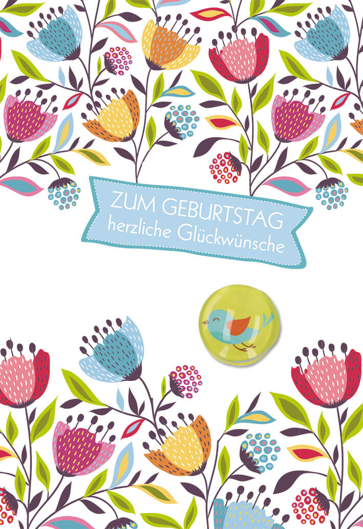 VPE 5 Zum Geburtstag herzl. Glück- wünsche / Vogel