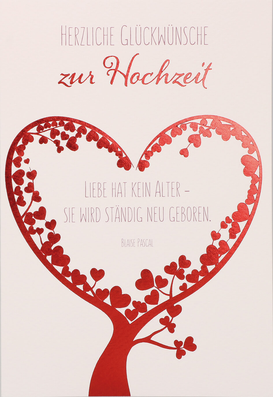 VPE 6  Liebe hat kein Alter Hochzeit mit Text Glanzfolienprägung