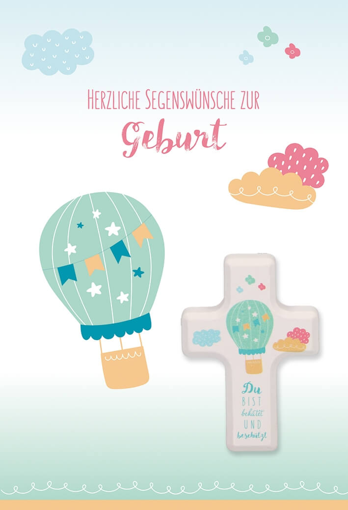 VPE 3 Herzliche Segenswünsche zur Geburt (mit Kinderholzkreuz)