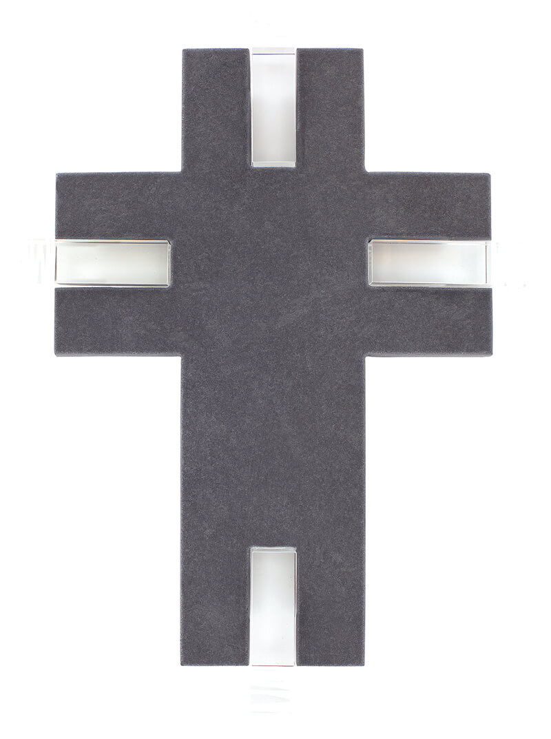 Schieferkreuz mit Glas-Inlay 