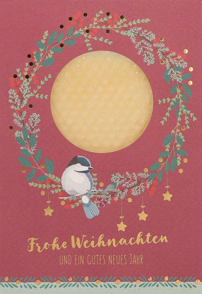VPE 5 Frohe Weihnachten u. ein gutes neues Jahr. Zum Selberbasteln e. Bienenwachskerze