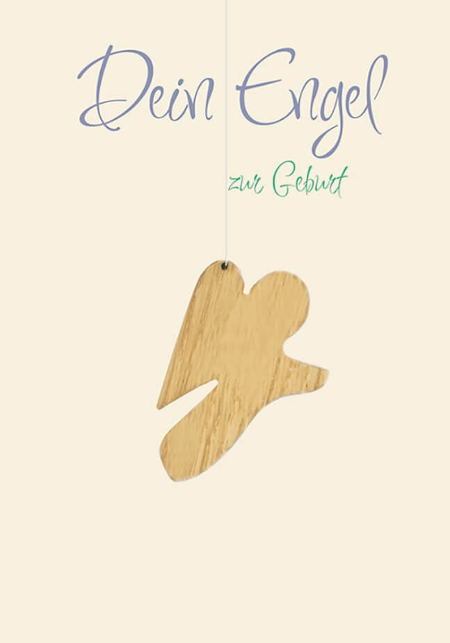 VPE 5 Dein Engel zur Geburt mit Holz Engel-Anhänger
